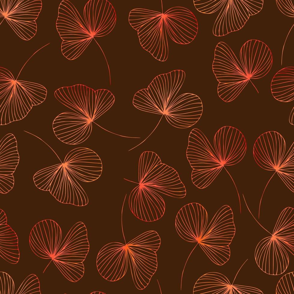 Herbstkontur-Aquarellblätter mit nahtlosem Muster des Steigungsvektors. Hintergrund für Stoffe, Drucke, Verpackungen und Postkarten vektor