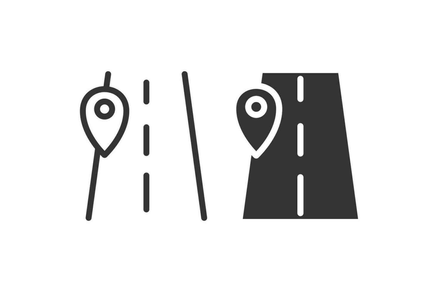 Route Linie Symbol. Straße und Stift. Vektor Illustration Gestaltung.