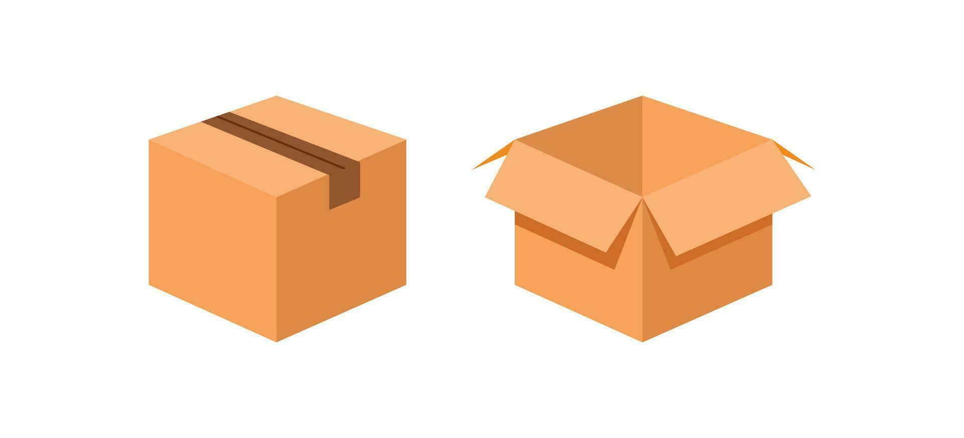 Karton Box Symbol. Karton Würfel Illustration Symbol. Zeichen Paket Vektor
