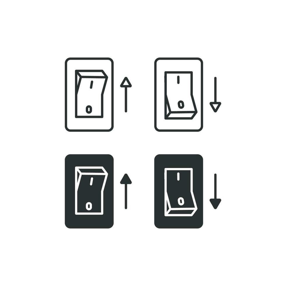 Licht aus und auf elektrisch Schalter Linie Symbol. elektrisch Regler Vektor