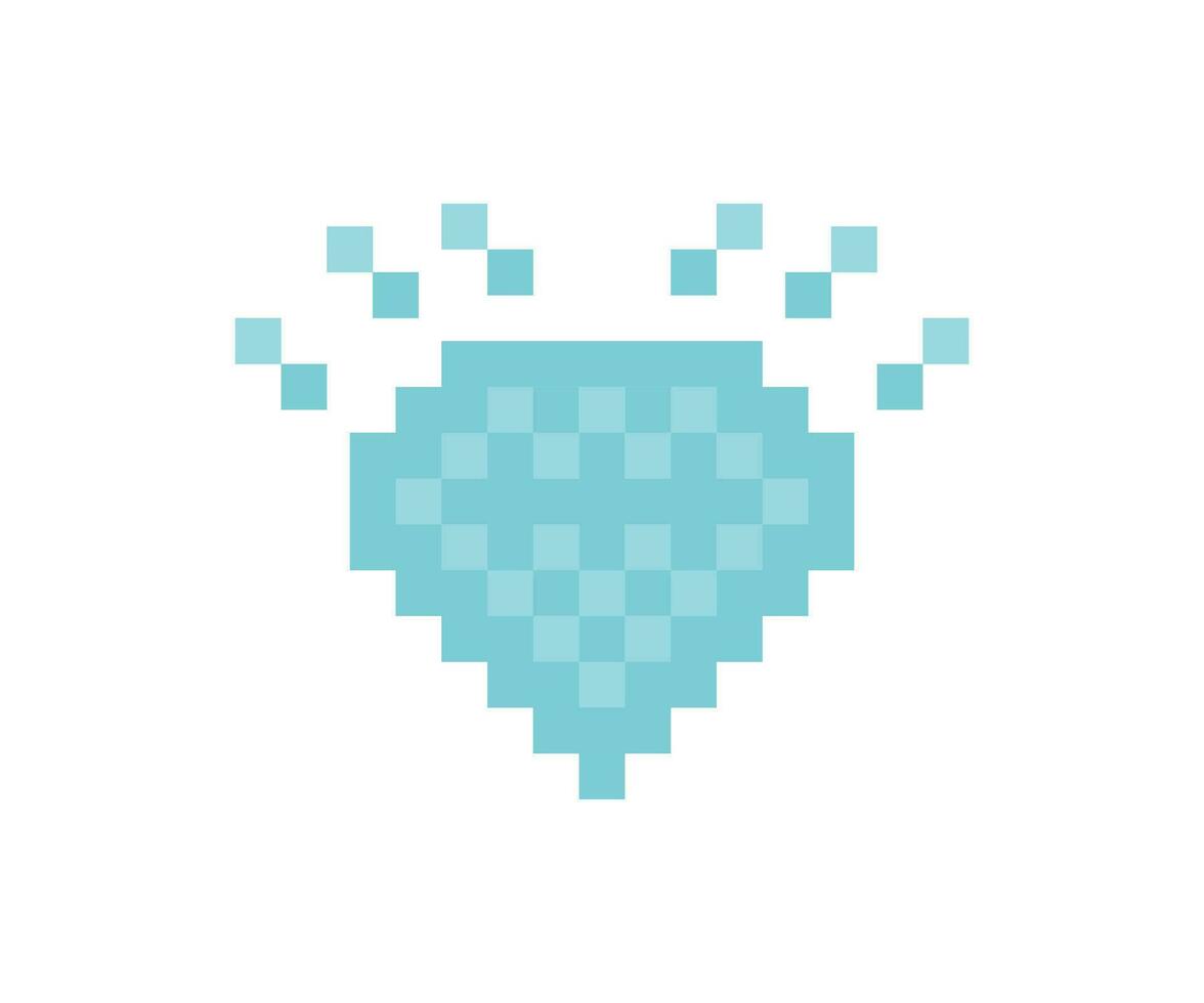 pixel diamant ikon. 8 bit pärla ilustration symbol. tecken spel vektor