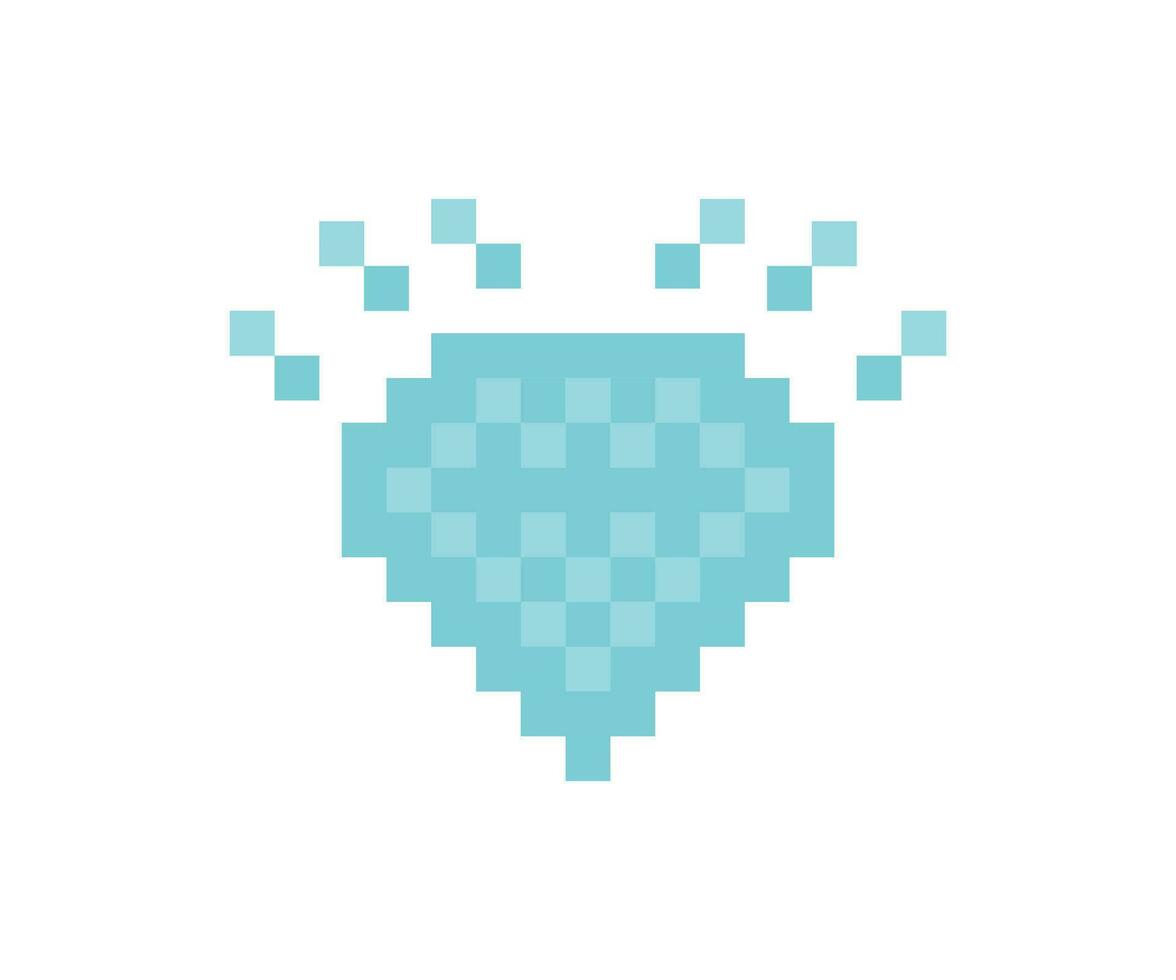 Pixel Diamant Symbol. 8 bisschen Juwel Illustration Symbol. Zeichen Spiele Vektor