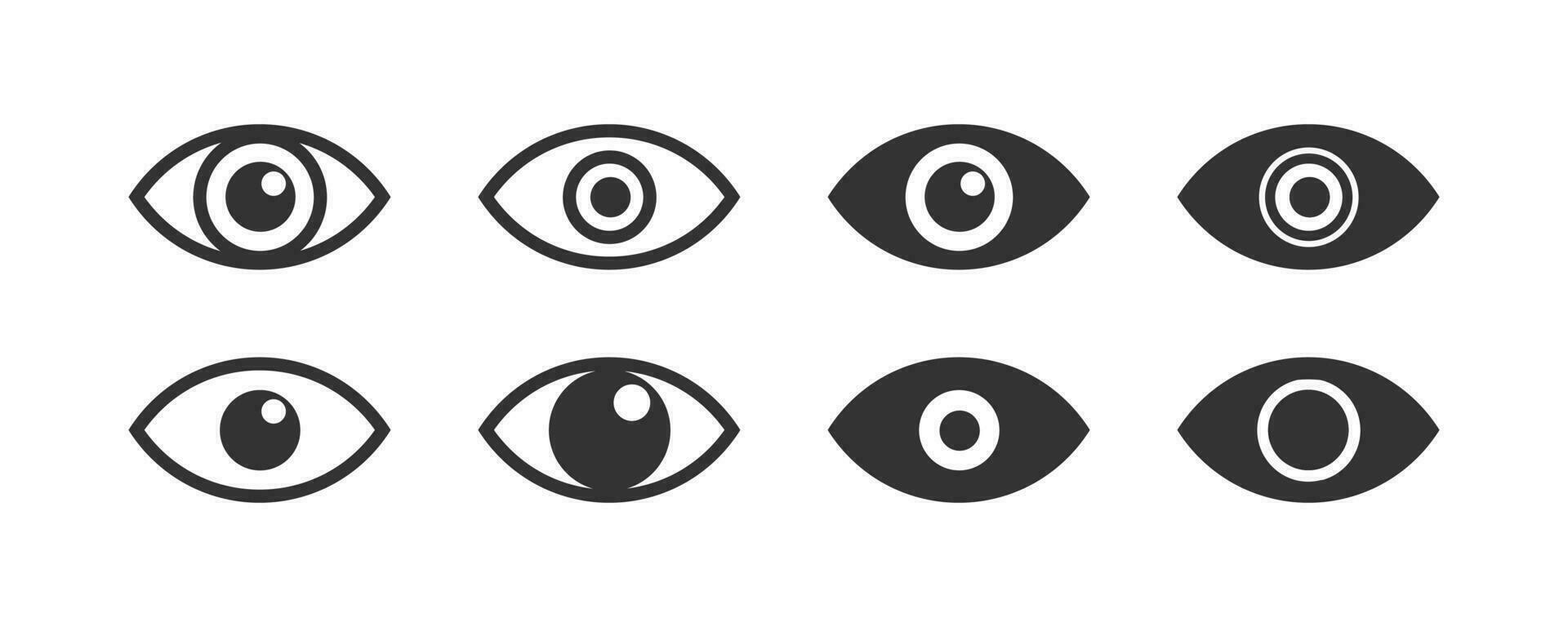 Auge Symbol Satz. Sicht Symbol. Zeichen Augapfel Vektor. vektor