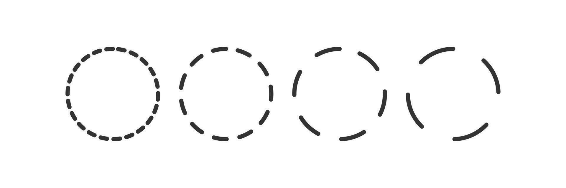 gestrichelt Kreis eben Symbol. gepunktet Ring Symbol. Zeichen geometrisch Element Vektor. vektor