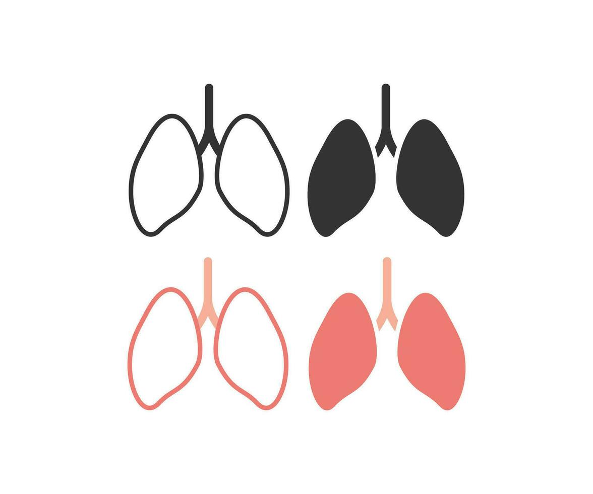 lungor ikon. respiratorisk organ symbol. tecken bröst andetag vektor. vektor