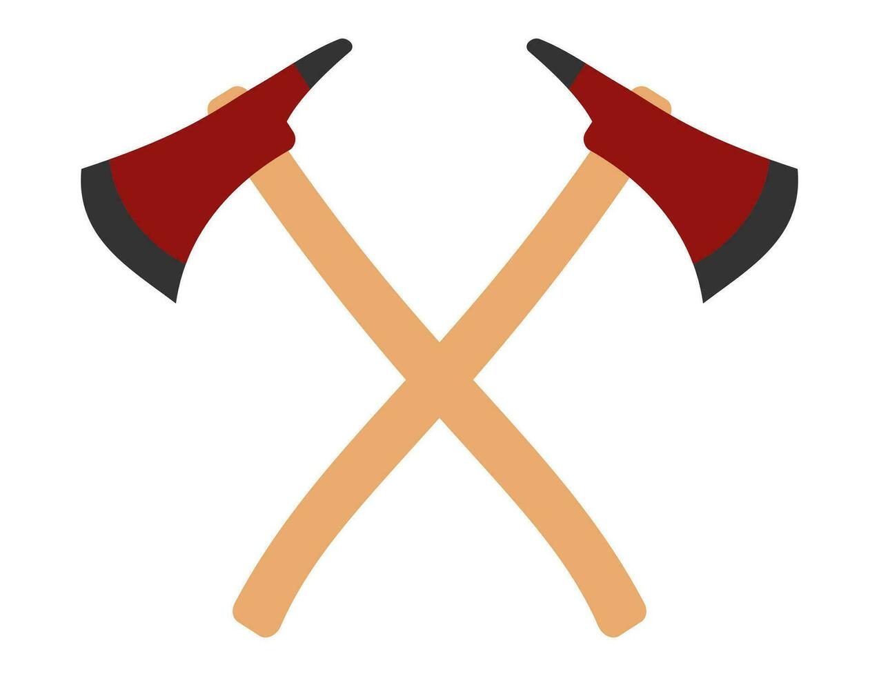 två brand axlar ikon. yxa symbol. tecken brandmans verktyg vektor. vektor