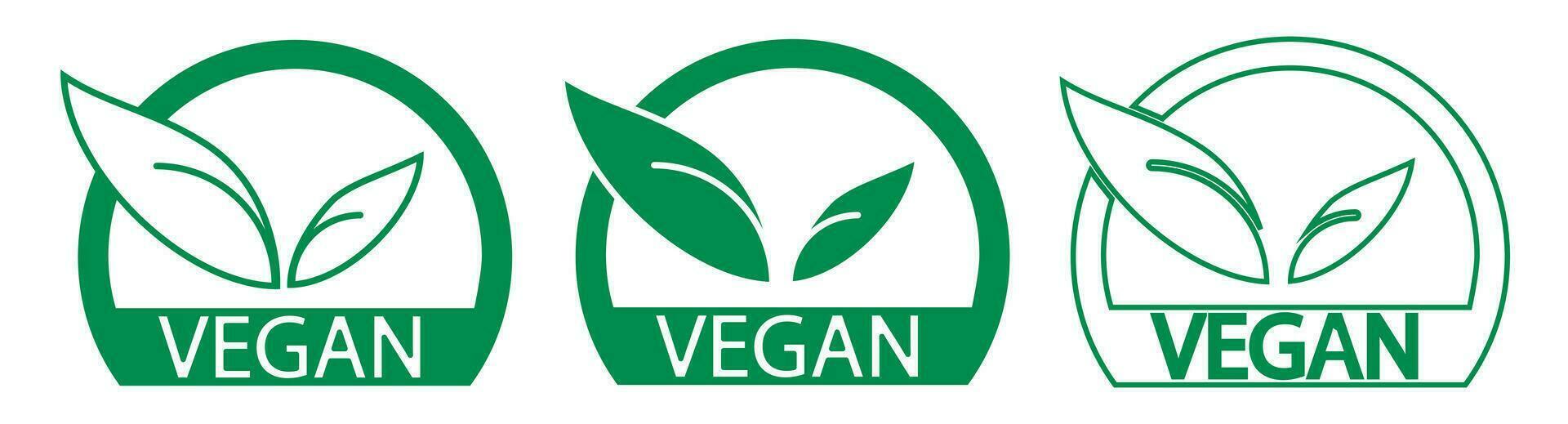 vegan ikon. logotyp vegetarianer symbol. tecken eco mat vektor. vektor