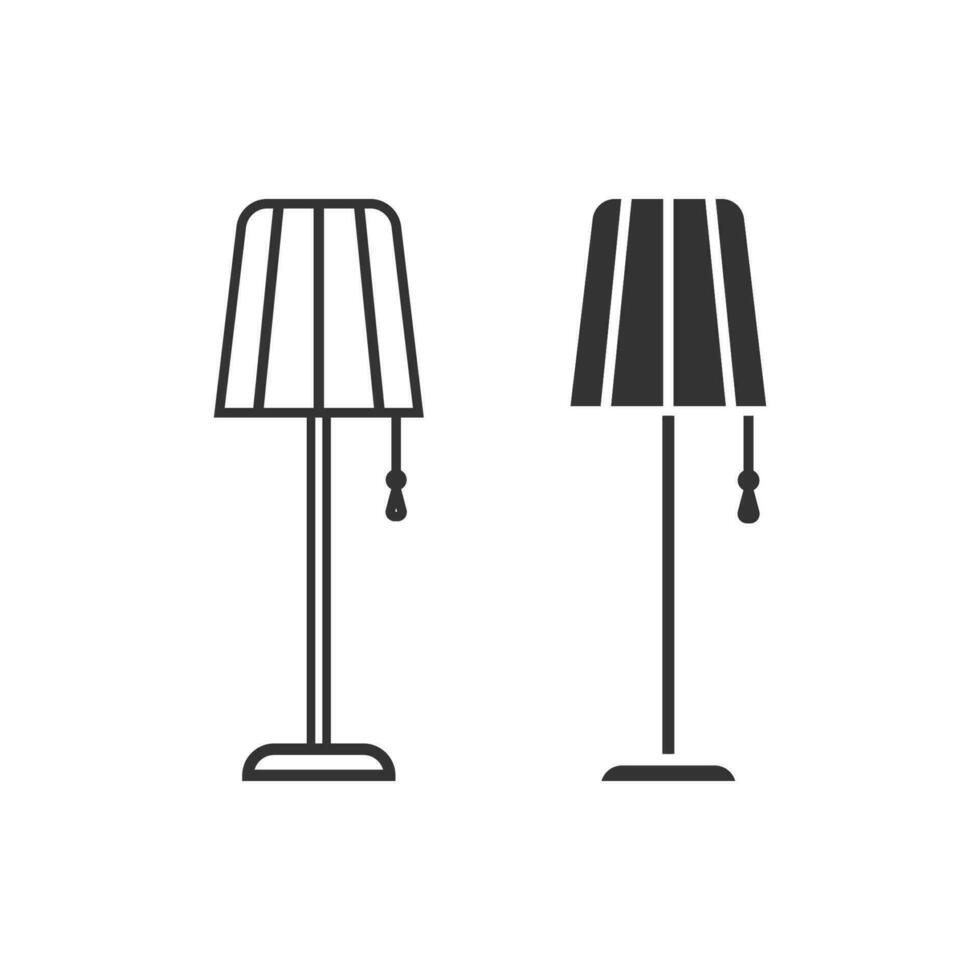 Fußboden Lampe Symbol. dekorativ Zimmer Beleuchtung Symbol. Zeichen Möbel Vektor. vektor
