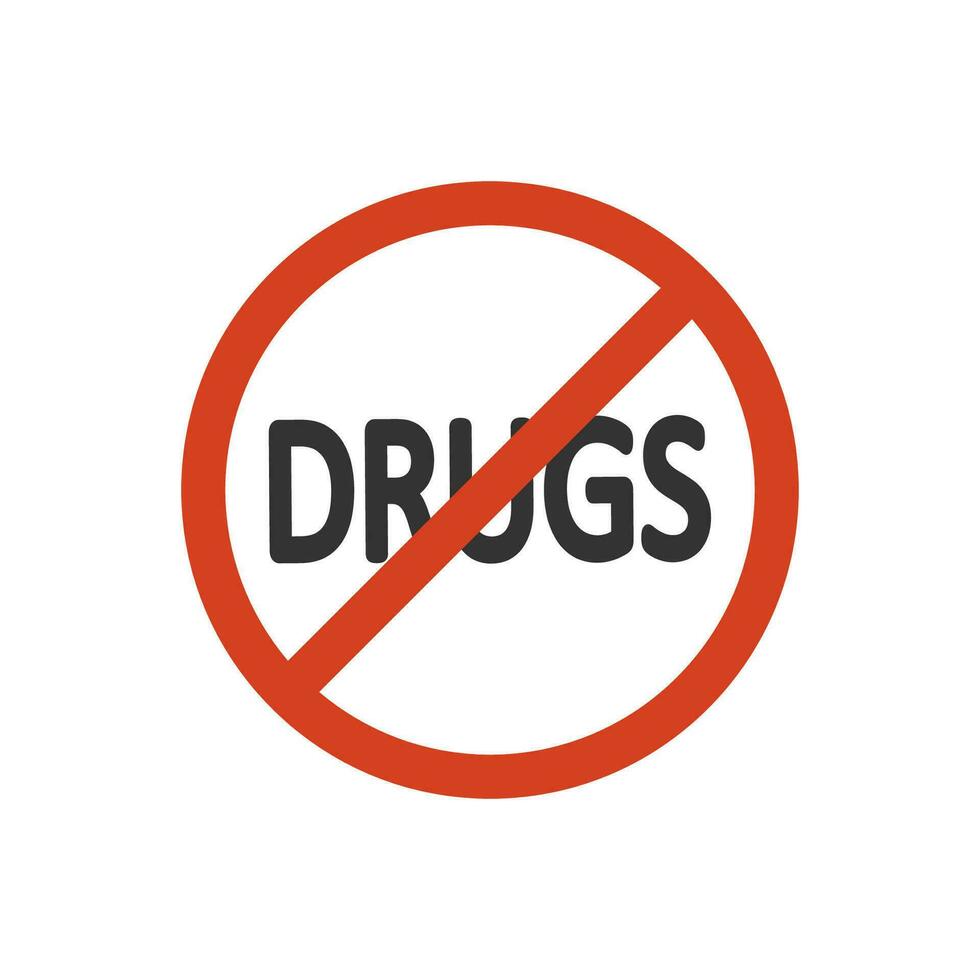 förbjuden läkemedel ikon. Nej narkotisk symbol. tecken sluta doping vektor. vektor