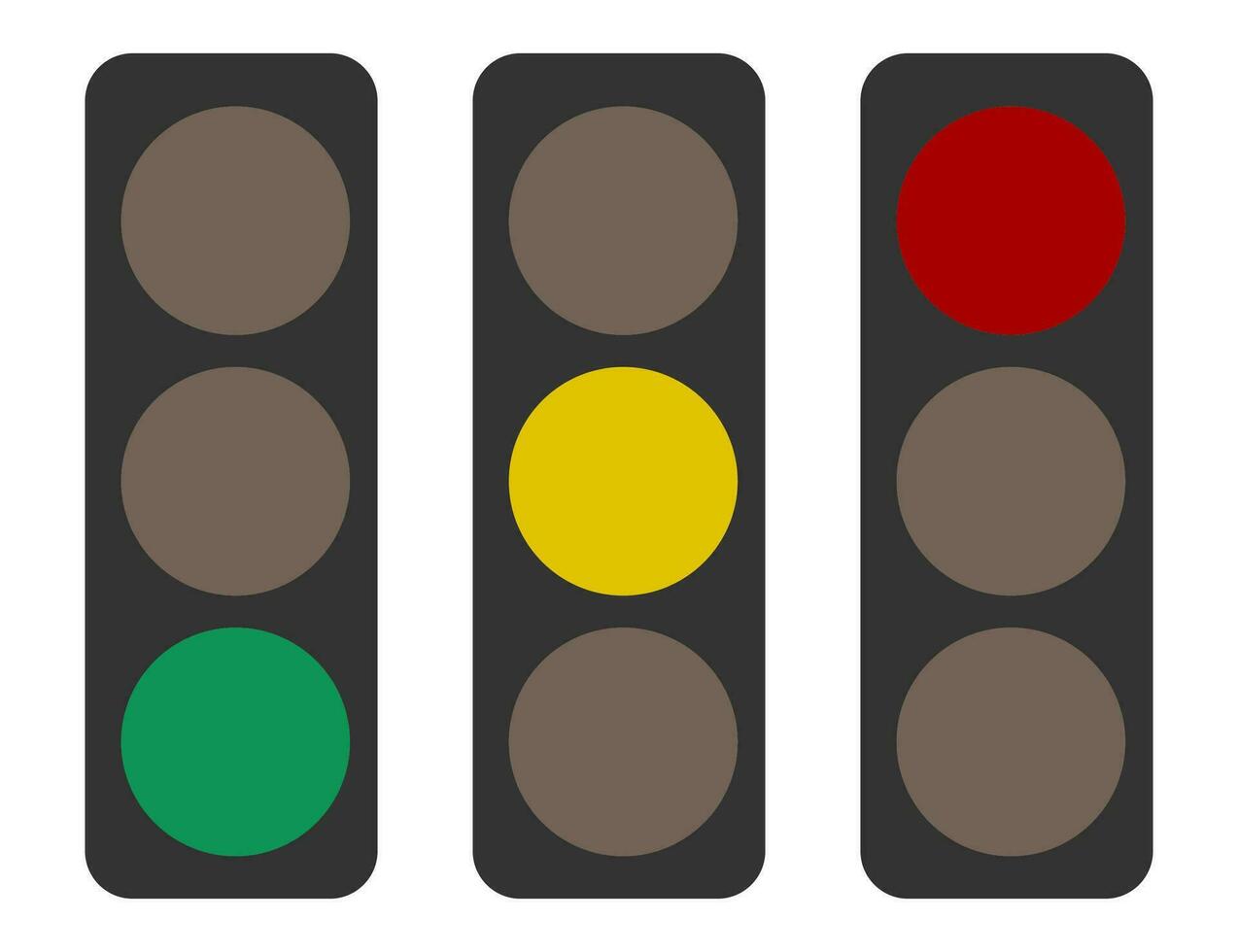 trafik lampor ikon. väg varning signal symbol. tecken reglering objekt vektor. vektor