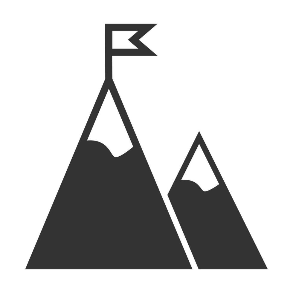 flagga topp på bergen ikon. uppdrag symbol. tecken Framgång vektor. vektor