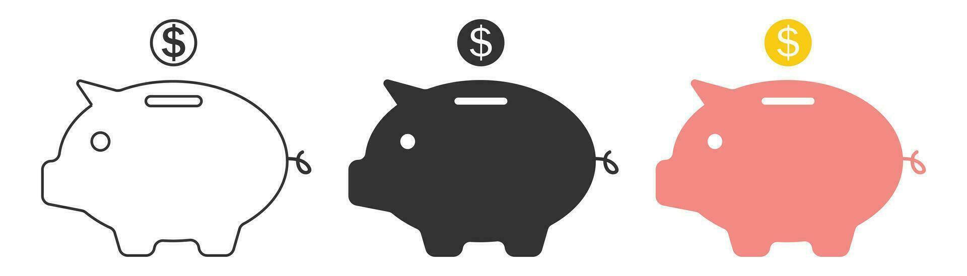 Schweinchen Bank Symbol. speichern Geld Symbol. Zeichen Sparbüchse Vektor. vektor