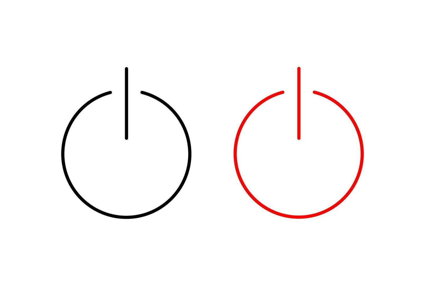 Leistung Symbol Sammlung. Leistung Taste, Leistung aus Symbol. Zeichen Schalter Vektor. vektor