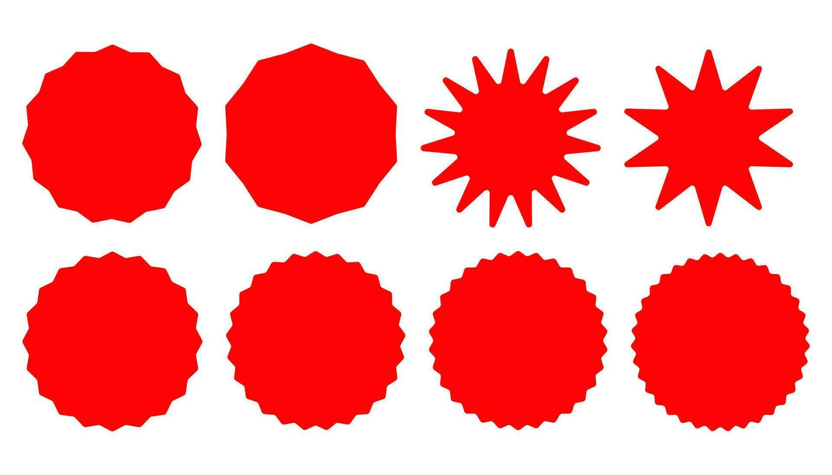 rot Sternenexplosion, Sunburst Abzeichen Symbol . Jahrgang Etiketten Symbol. Zeichen Aufkleber Vektor. vektor