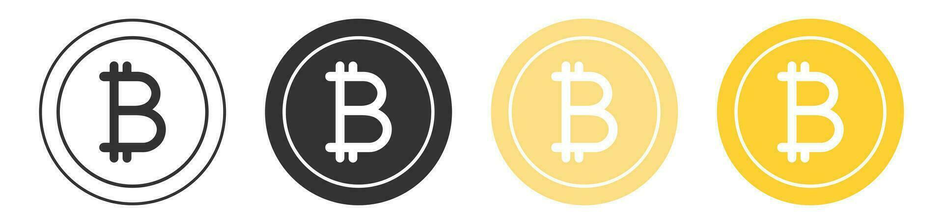bitcoin ikon. elektronisk mynt symbol. tecken crypto pengar vektor. vektor