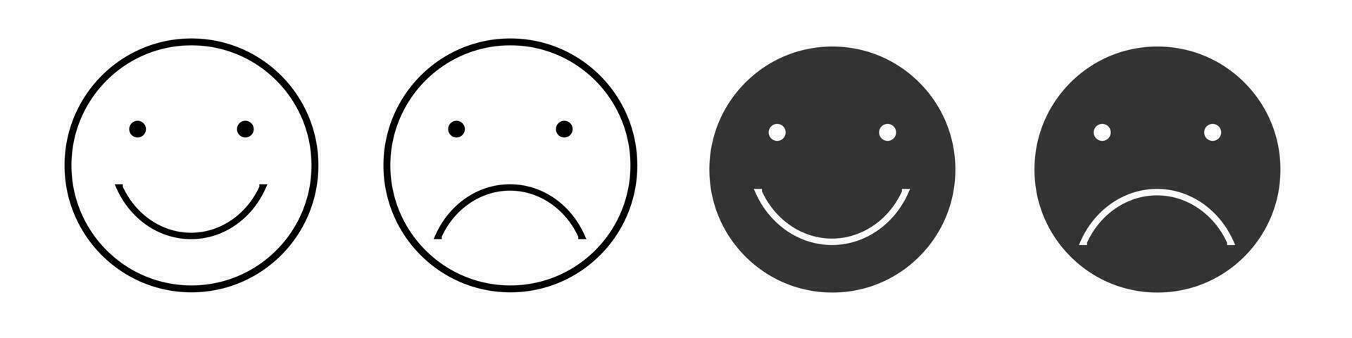 Lächeln und Negativität Symbol. Emotionen Symbol. Zeichen Gesicht Vektor. vektor