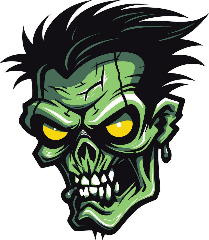 unheimlich Zombie Emblem Maskottchen Vektor Zombie Maskottchen Illustration Vektor Design