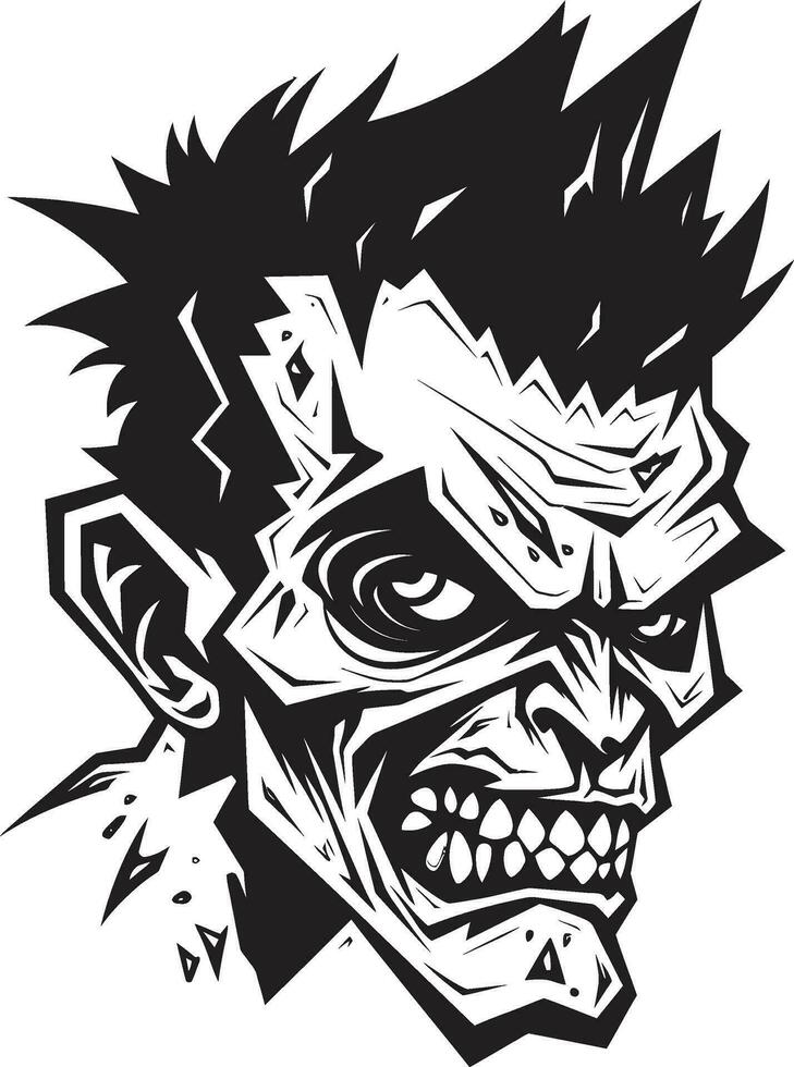 Untote Maskottchen Zombie Charakter Design Zombie Geist Emblem Maskottchen Vektor