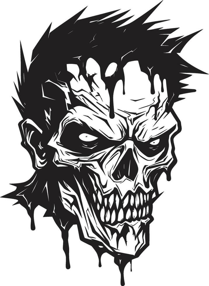 zombie kompis maskot vektor grafisk spektral- sidekick zombie maskot illustration