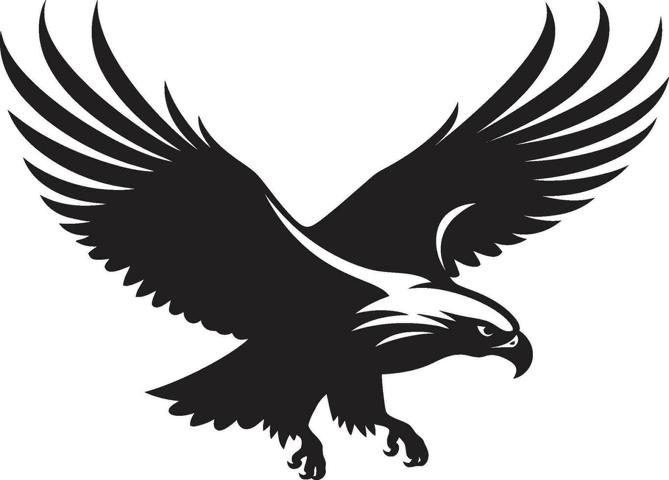 elegant Flug Profil Vektor Adler Symbol räuberisch Majestät schwarz Adler Vektor