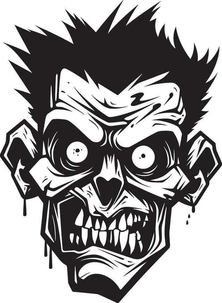 Zombies geistesgestört Emblem verrückt Schädel Zombies Wahnsinn Vektor Symbol