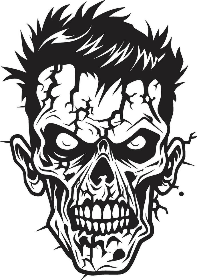 zombies ostyrig syn vektor design zombies rubbad emblem galen skalle