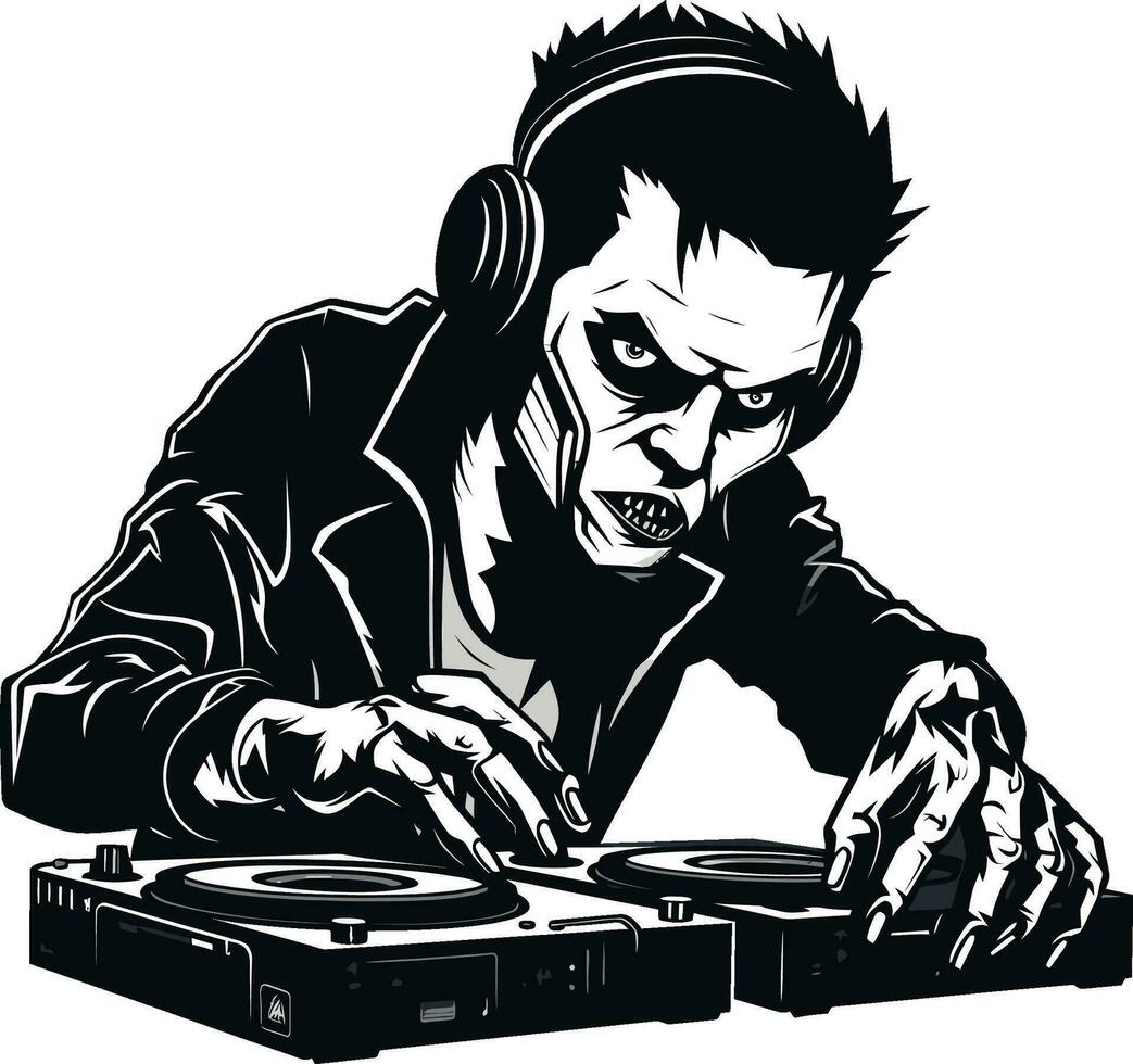 Zombie dj spektral schlägt Vektor Symbol Zombie schlagen Wiederbelebung Vektor