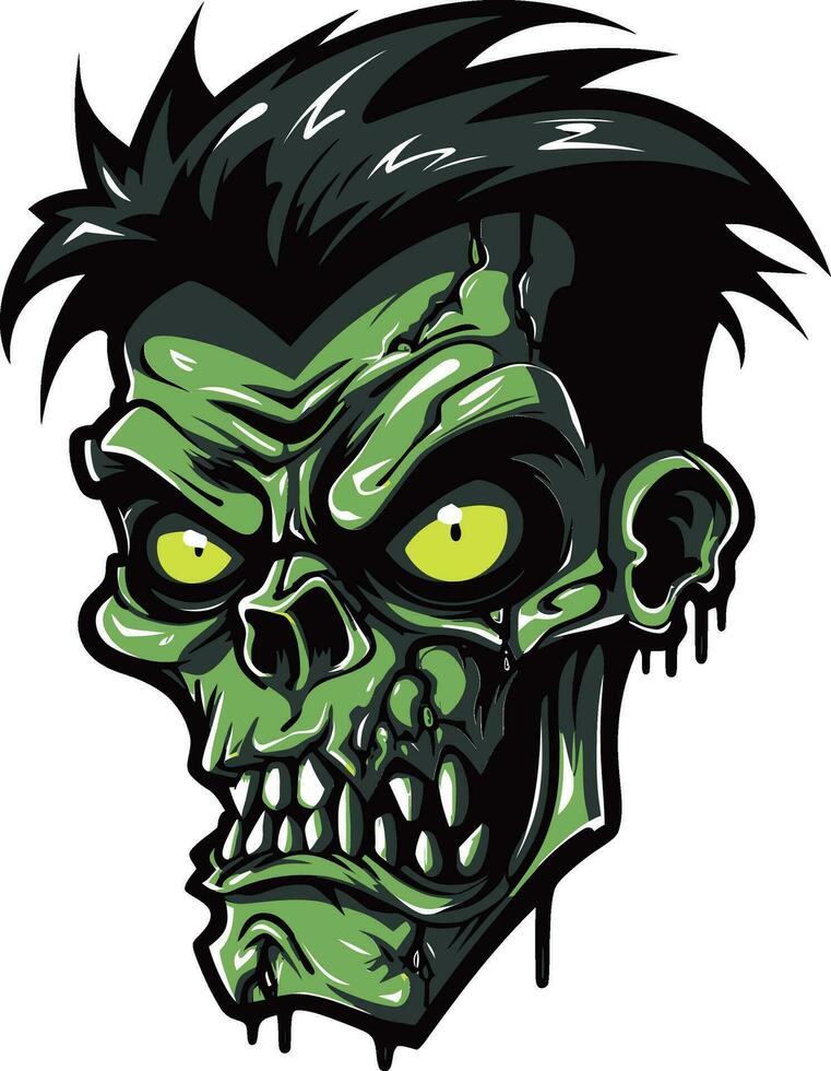 Zombie Genosse Maskottchen Vektor Design grässlich leiten Zombie Maskottchen Symbol