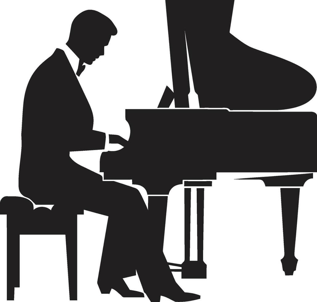 piano sonat specialist svart ikon harmonisk pianist vektor svart design