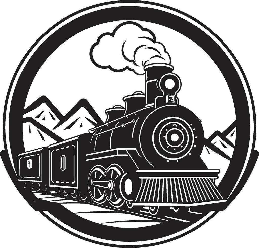 Dampf Lokomotive Ruhm schwarz Symbol gestern Eisenbahn Charme Vektor schwarz Design