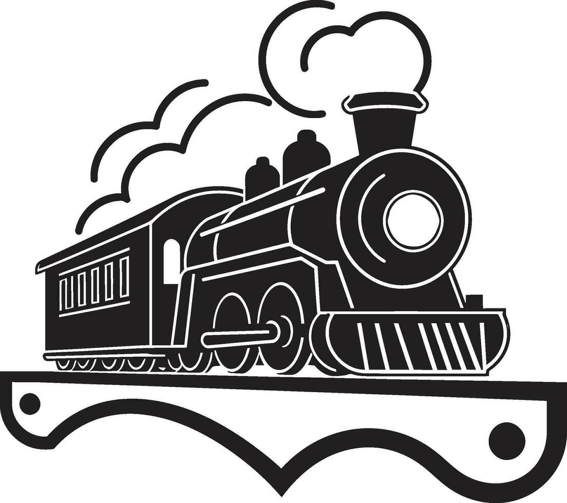 ånga lokomotiv ära svart ikon förr järnväg charm vektor svart design