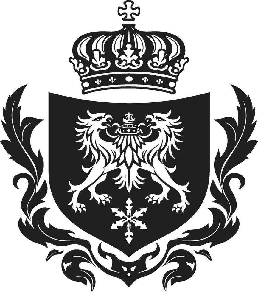 galant Ritter Emblem Vektor schwarz Symbol aufwendig heraldisch Symbol schwarz Vektor Emblem