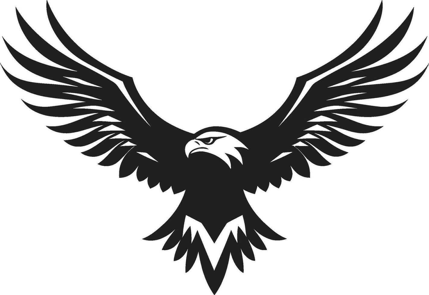 Antenne Majestät schwarz Vektor Adler Regal Vogel Symbol Adler Vektor Design