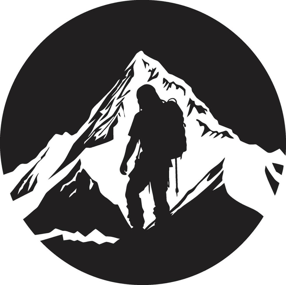 extrem Aufstieg Vektor schwarz Design alpin Abenteuer schwarz Vektor Symbol