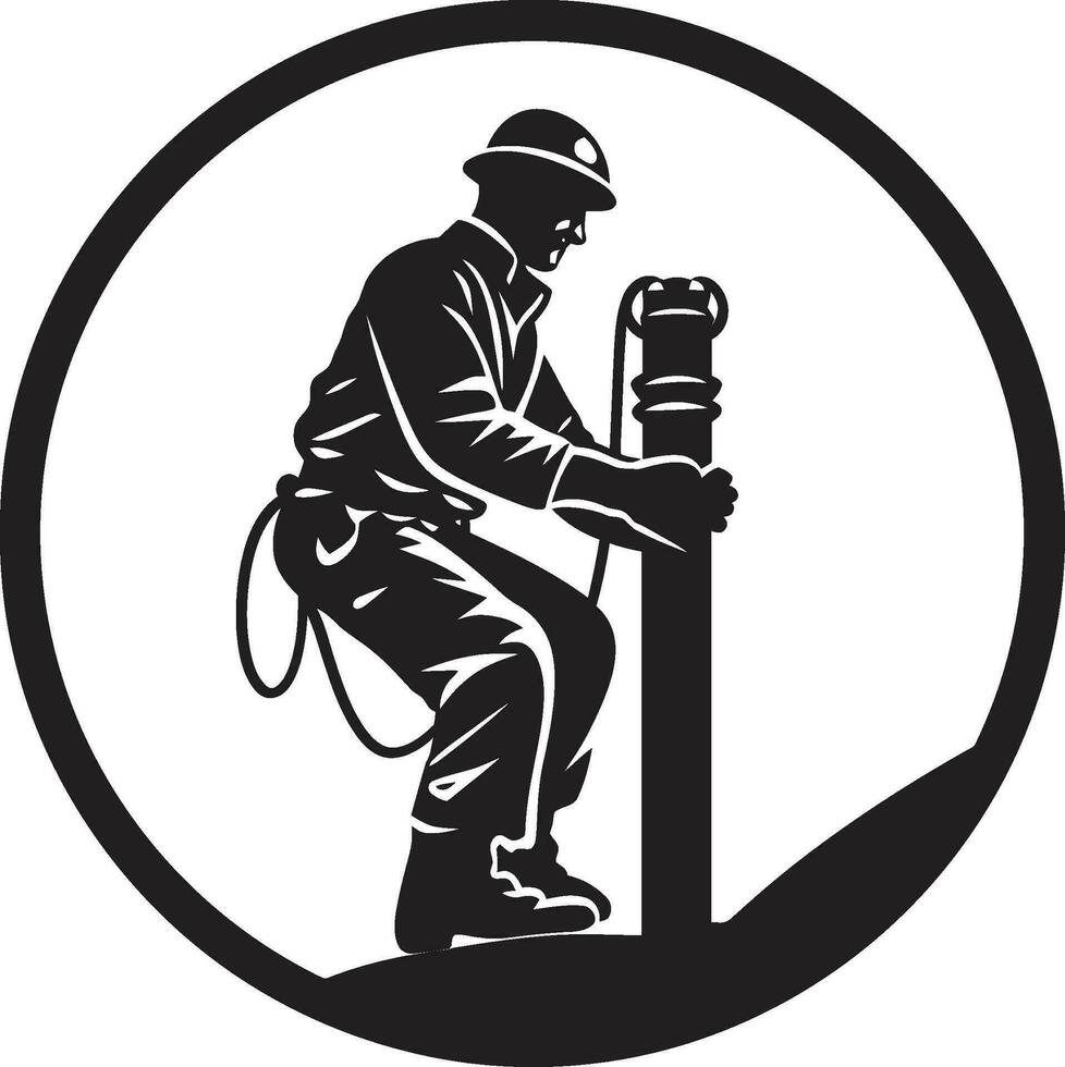 Nützlichkeit Mann Vektor schwarz Design Lineman Profil schwarz Vektor Symbol