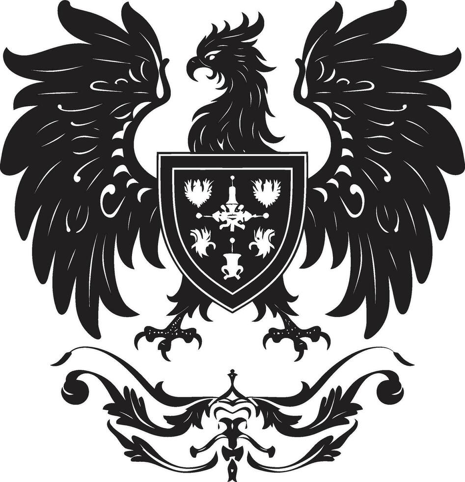 aufwendig heraldisch Symbol Vektor schwarz Symbol souverän Insignien schwarz Vektor Emblem