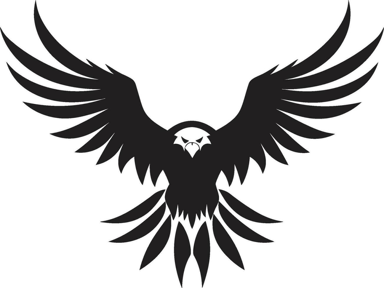 dynamisk avian silhuett svart vektor Örn graciös raptor emblem Örn design