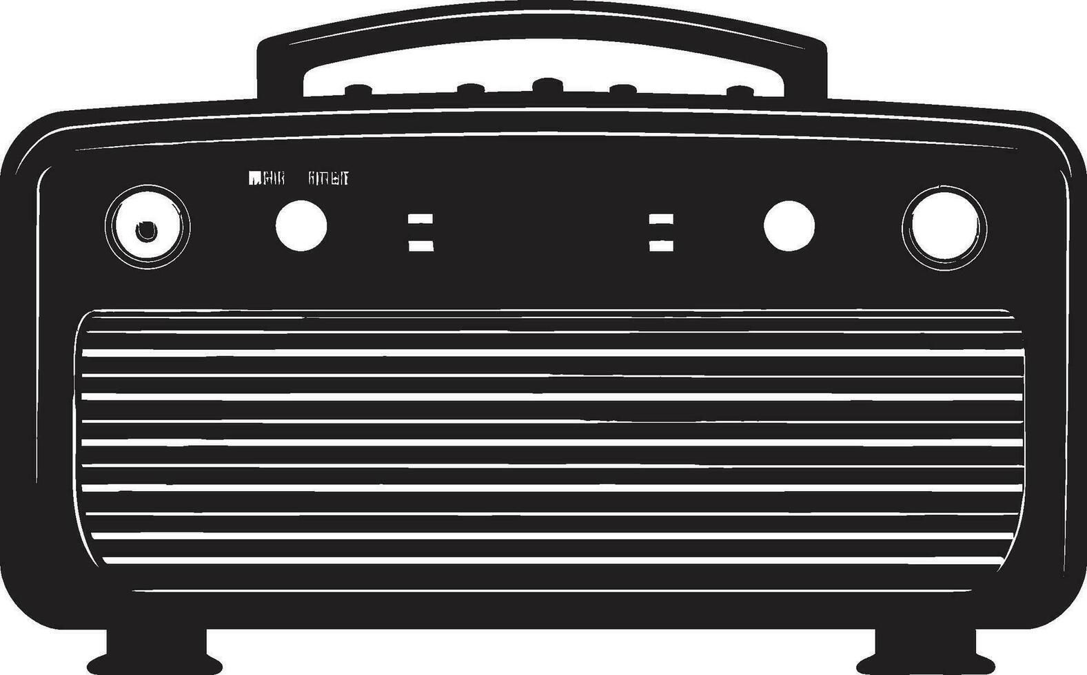 Erbe Audio- Gerät Vektor schwarz Design klassisch Radio Empfänger schwarz Vektor Symbol