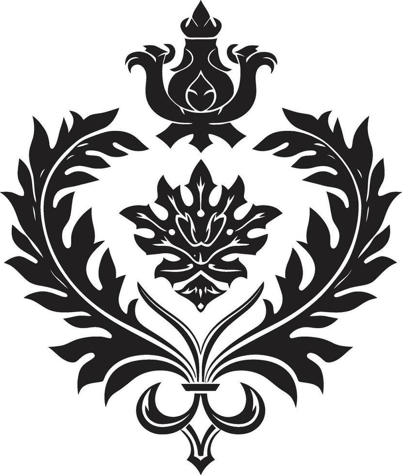 stattlich heraldisch Profil Vektor Emblem würdevoll schwarz Mantel von Waffen Vektor Symbol