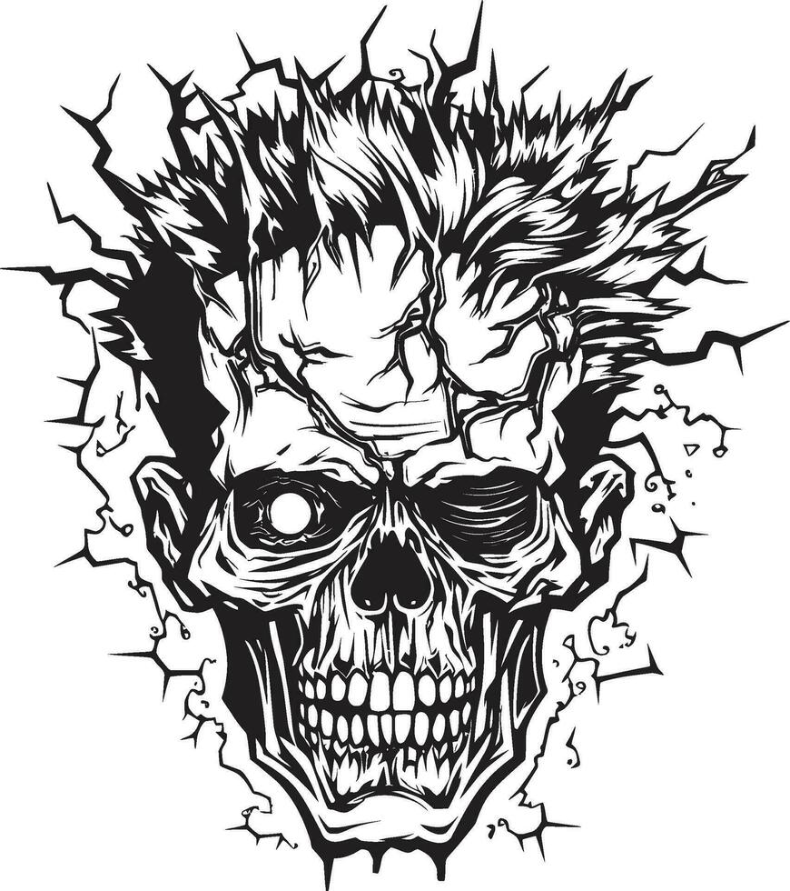 Zombies Manie verrückt Schädel Symbol Zombies randalieren Vektor Design