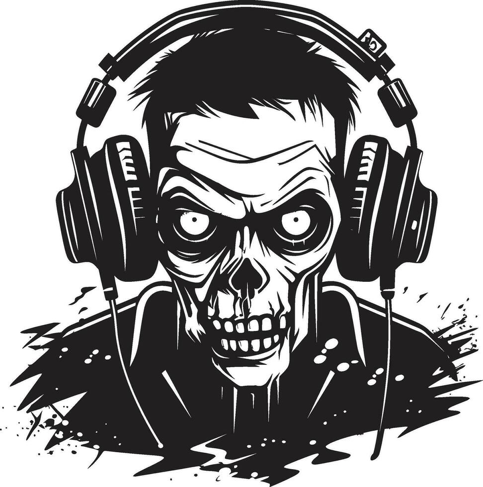 zombie dj uppsättning vektor design odöda klubb blanda zombie dj vektor ikon