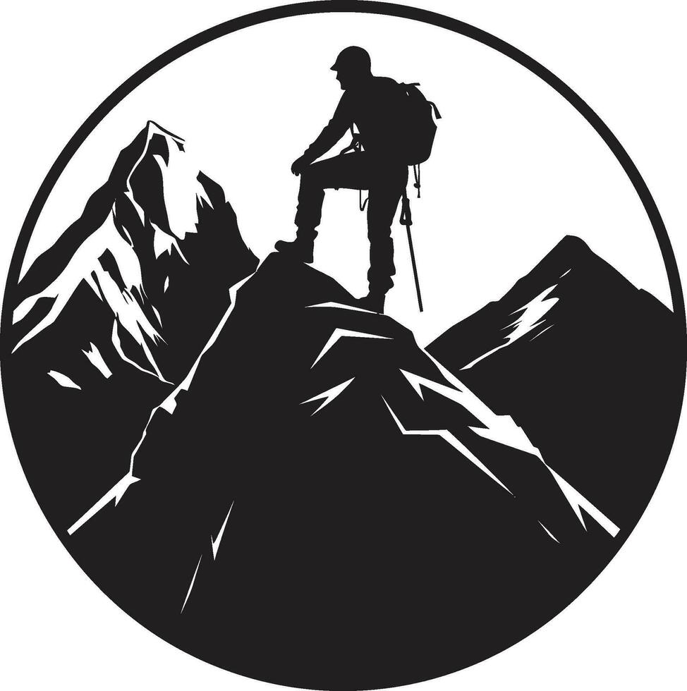 Gipfel Verfolger schwarz Symbol Berg Vorreiter Vektor schwarz Design