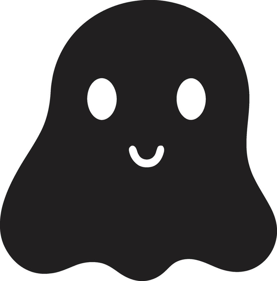 midnatt charm svart spöke vektor eterisk följeslagare söt spöke emblem