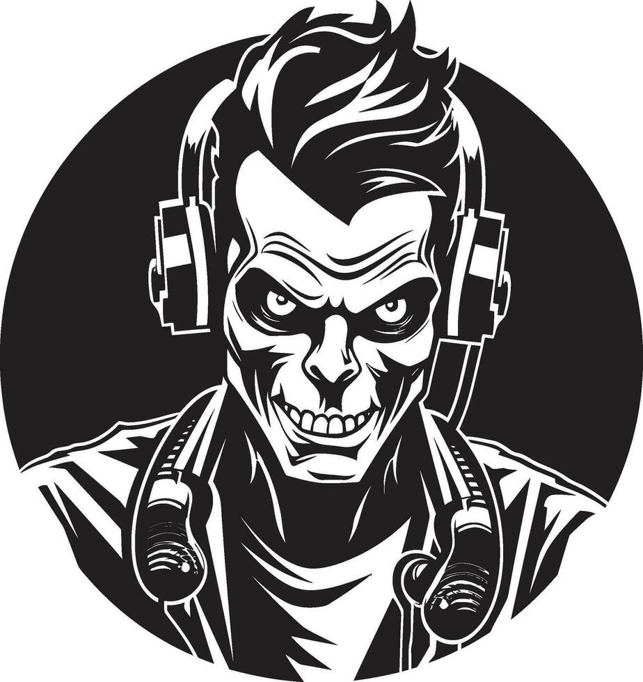 mörk dj rytmer zombie vektor zombie dj uppståndelse vektor design