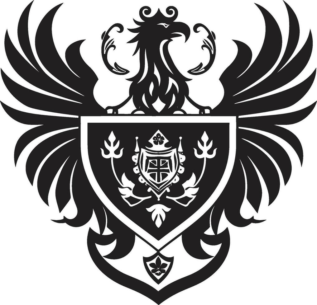 Regal Löwe zügellos schwarz Vektor Emblem majestätisch heraldisch Symbol Vektor Symbol
