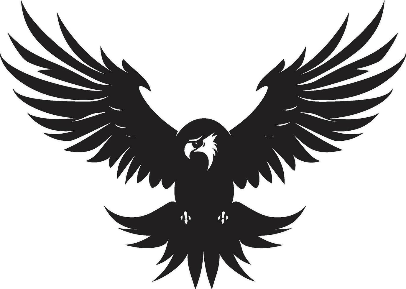 kunglig flyg profil vektor Örn ikon suverän raptor symbol svart vektor Örn