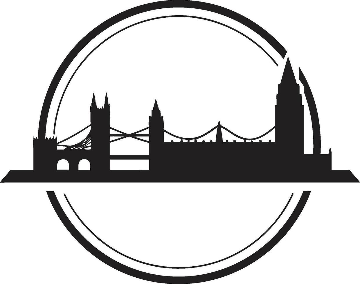 stadsbild emblem vektor London ikon westminster se svart vektor design