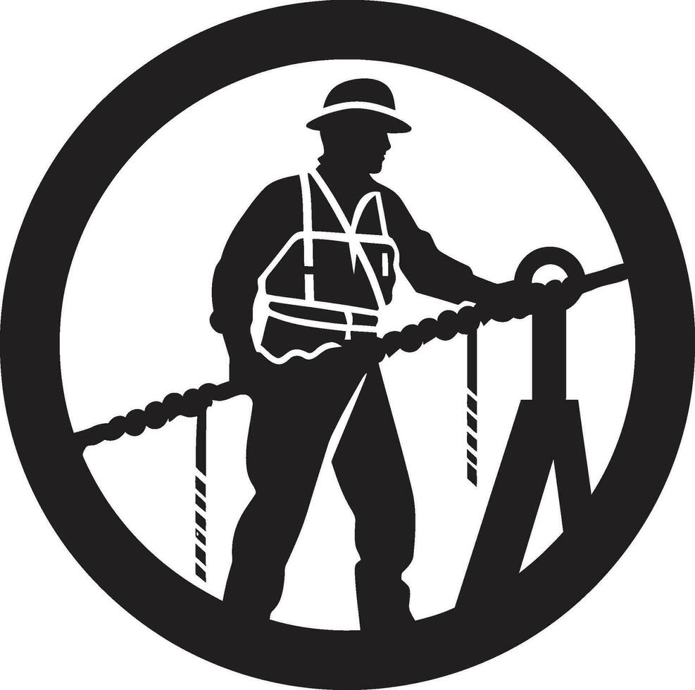 Elektriker Symbol schwarz Symbol schwarz Vektor Illustration von ein elektrisch Arbeiter Design
