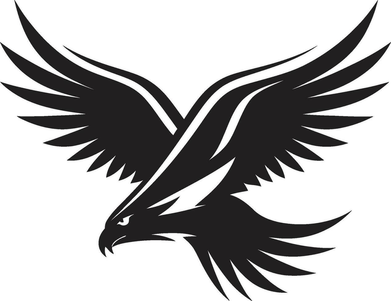 anmutig Raubvogel Emblem Adler Design Adler Auge Symbol schwarz Vektor Symbol
