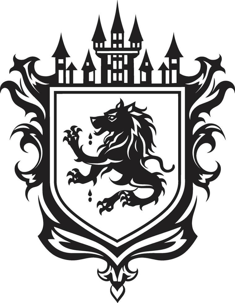 majestätisch Mantel von Waffen Vektor heraldisch Design edel ritterlich Symbol schwarz Vektor Symbol